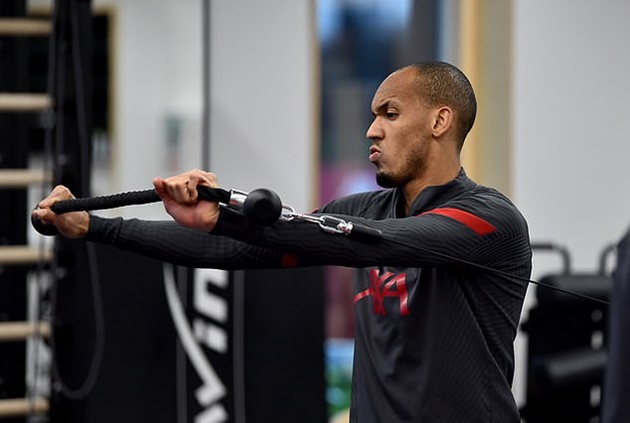 Fabinho back with the squad in a gym session at the new Kirkby training - Bóng Đá