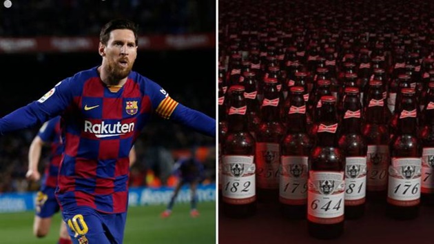 Budweiser celebrate Lionel Messi’s record by sending special edition beers to ever keeper he scored against - Bóng Đá