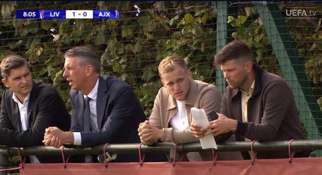 Donny van de Beek at the Ajax vs Liverpool UEFA Youth League game - Bóng Đá