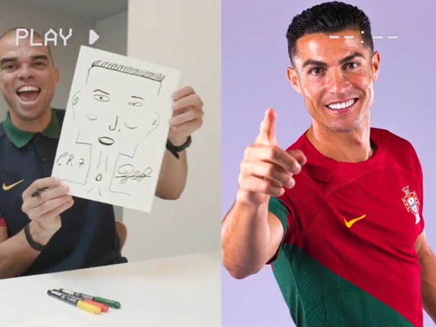 Ronaldo 'cười tẹt ga' vì Pepe, Bruno đùa giỡn với Dalot - Bóng Đá