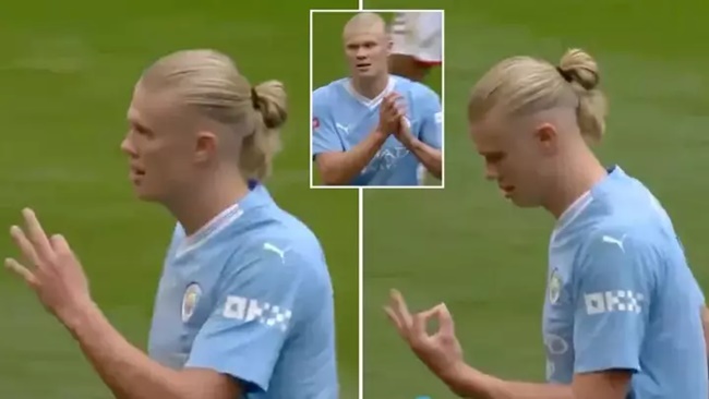 Erling Haaland had a priceless reaction to being booed by Arsenal fans during substitution - Bóng Đá