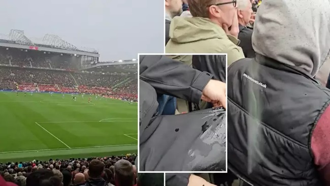 Man Utd supporters call Old Trafford a 'disgrace' after footage of the roof leaking emerges - Bóng Đá