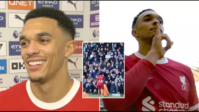 Trent Alexander-Arnold says celebration in front of the Man City fans was 'funny' during post-match interview - Bóng Đá
