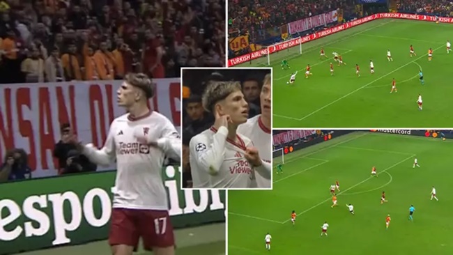 Fans spot 'awkward' moment between Bruno Fernandes and Alejandro Garnacho during Man Utd vs Galatasaray - Bóng Đá