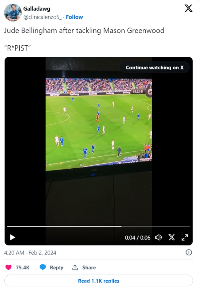 Fans claim they spotted Jude Bellingham muttering shocking insult to Mason Greenwood - Bóng Đá