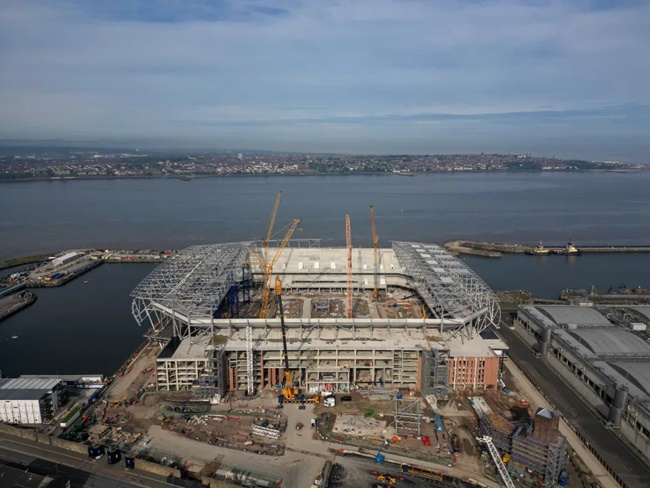 Everton share incredible new video of £500m new stadium progress - Bóng Đá