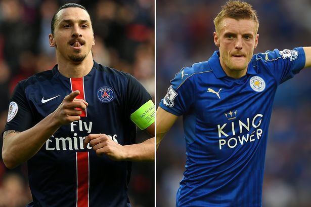 Zlatan Ibrahimovic và Jamie Vardy. Ảnh: Internet.