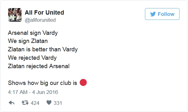 Dưới đây là một số bình luận châm chọc của cổ động viên Manchester United trong sự kiện này: