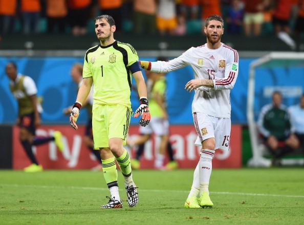 Tây Ban Nha của Sergio Ramos và Iker Casillas từng thua đậm Hà Lan trong ngày 13/6/2014 trên đất Brazil. Ảnh: Internet.