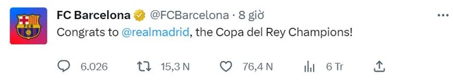 Hành động đẹp của Barca khi Real vô địch Copa del Rey - Bóng Đá