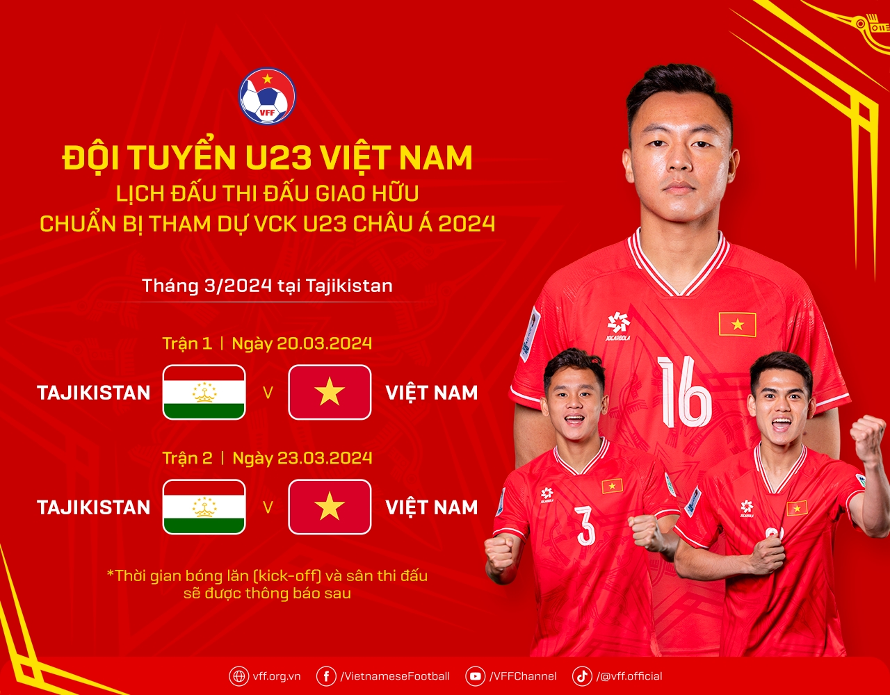 U23 Việt Nam đấu giao hữu với Tajikistan trước thềm Cup châu Á - Bóng Đá