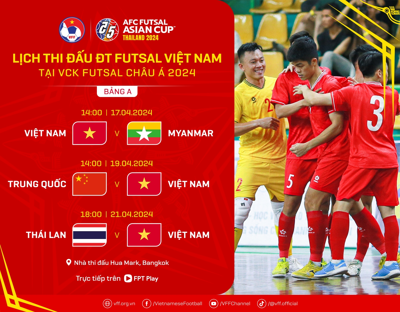 Danh sách chính thức cầu thủ dự VCK futsal châu Á 2024 - Bóng Đá
