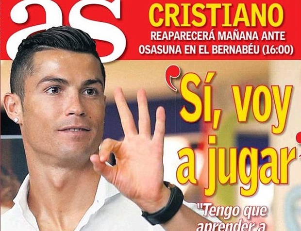 Ronaldo được phép thi đấu 60 phút cuối tuần này