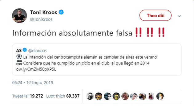 Kroos từ chối các tin đồn chuyển nhượng - Bóng Đá