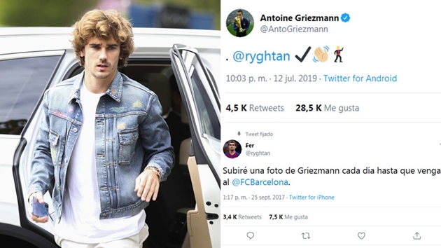 Griezmann trả lời Fan sau khi người này dự đoán đúng về tương lai của anh - Bóng Đá