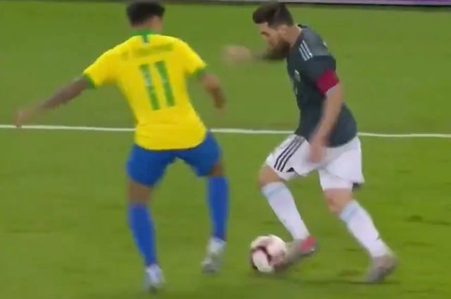 Video: Messi shows brilliant skill and pace to leave Coutinho trailing before playing superb pass in Argentina win - Bóng Đá