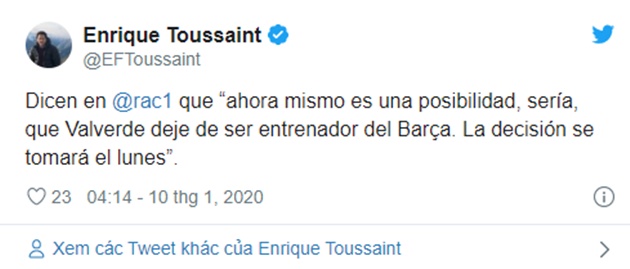 Barcelona to make decision on Ernesto Valverde’s position as manager on Monday - Bóng Đá