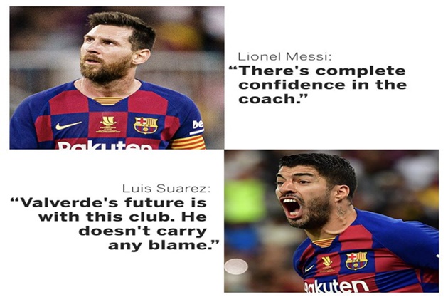 Messi, Suarez back Barcelona boss Valverde amid sacking pressure - Bóng Đá