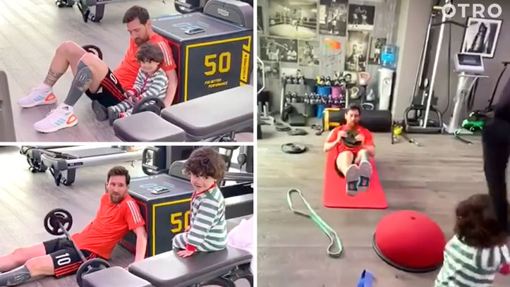 Ảnh bài viết Buổi tập của Messi tan tành nhờ "sự giúp đỡ" nhiệt tình từ cậu út