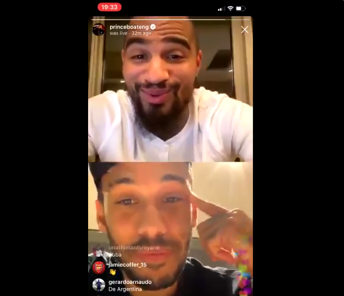 Pierre-Emerick Aubameyang dodges questions over Arsenal future during Instagram live with Kevin-Prince Boateng  - Bóng Đá