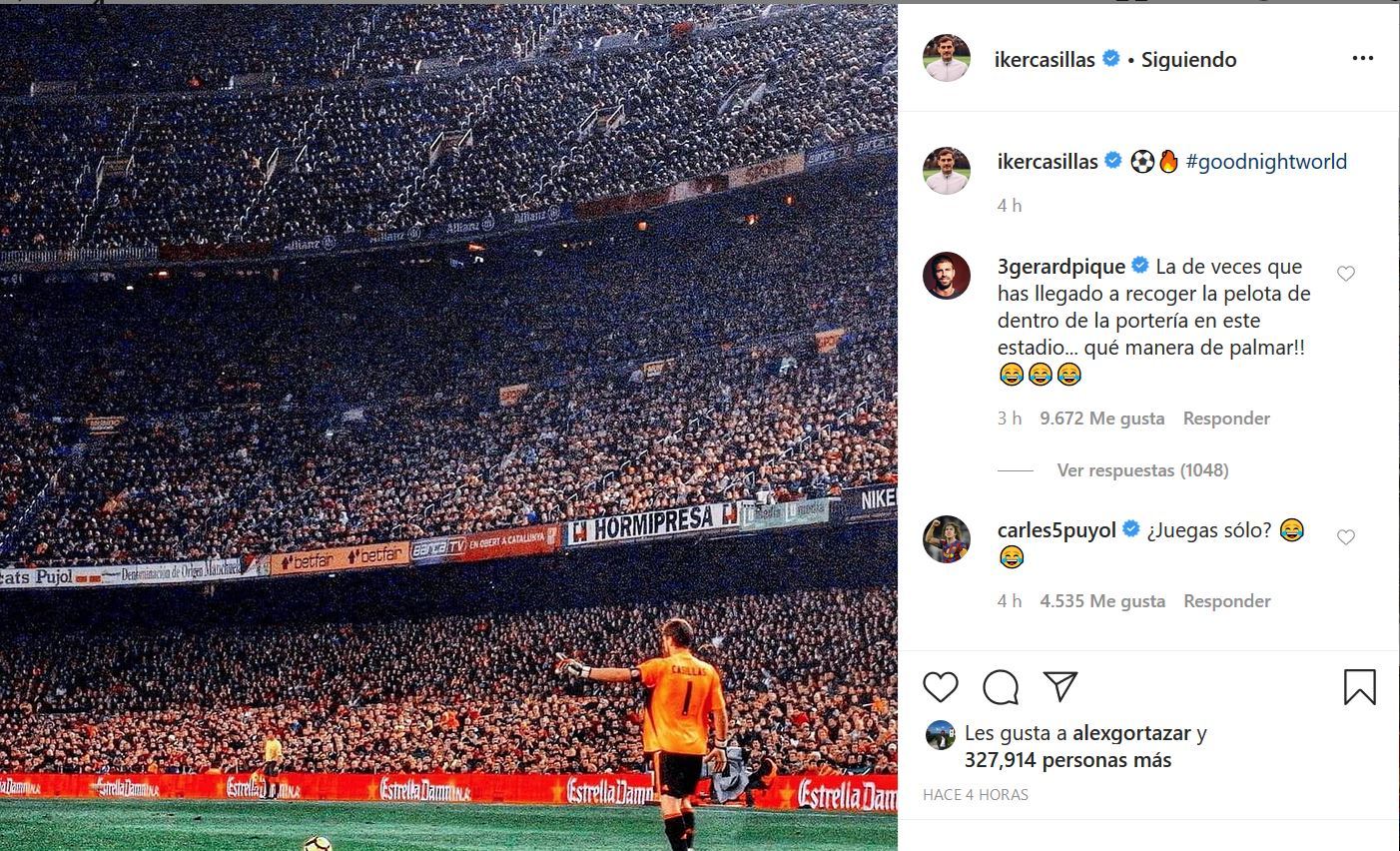 Puyol and Pique joke about Casillas' Instagram post - Bóng Đá