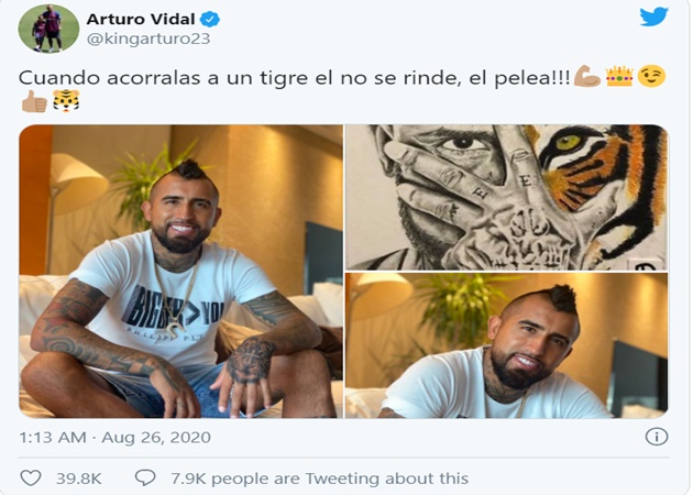Vidal's response to the Messi news: When you corner a tiger, it does not give up - Bóng Đá