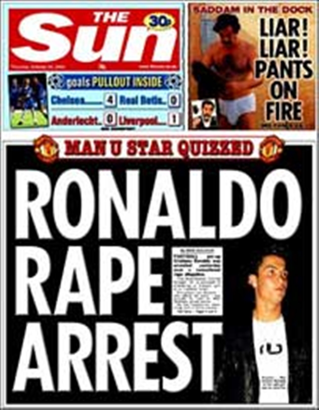 SỐC: Ronaldo từng hiếp dâm, chi tiền bịt miệng nạn nhân? - Bóng Đá