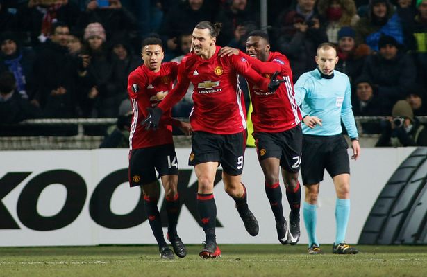 Manchester-Uniteds-Zlatan-Ibrahimovic-celebrates-scoring-their-second-goal-with-Timothy-Fosu-Mensah