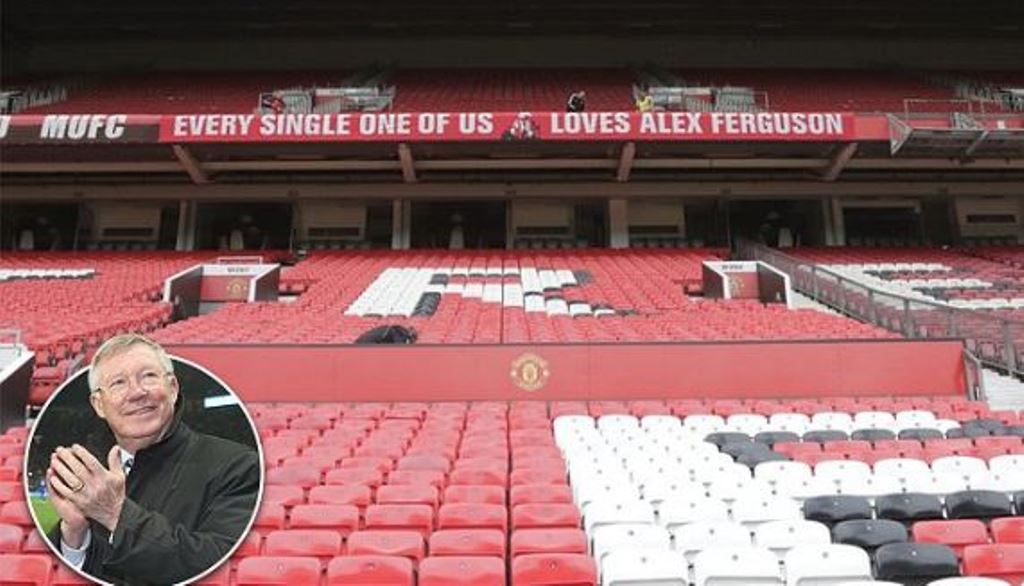 Banner tri ân Sir Alex tràn ngập sân Old Trafford - Bóng Đá