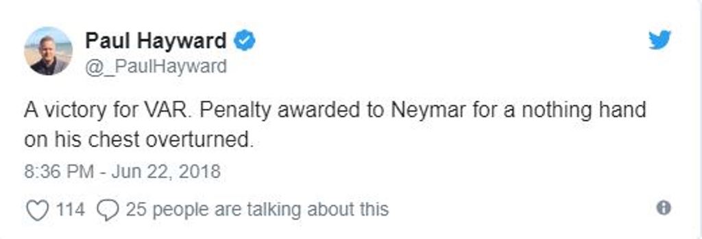 Công nghệ VAR được khen hết lời khi từ chối quả penalty của Neymar - Bóng Đá