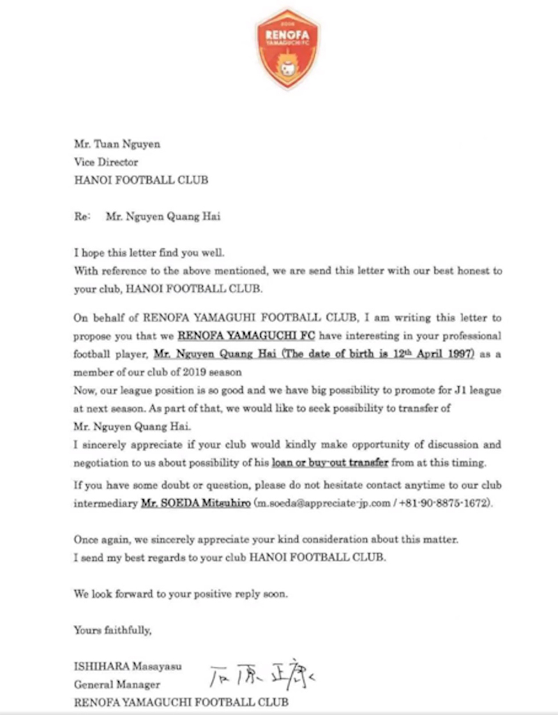 CLB Nhật Bản chính thức gửi thư mời Quang Hải sang J-League - Bóng Đá