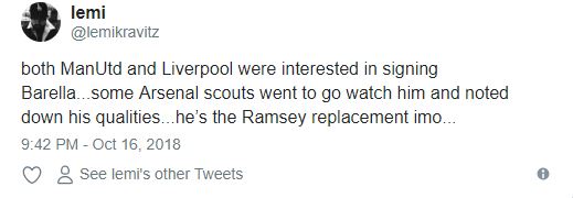Fan Pháo thủ hí hửng khi Arsenal tìm ra người thay thế Ramsey - Bóng Đá