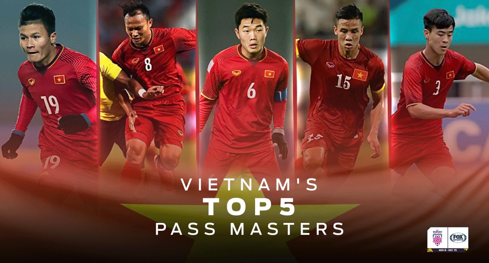 Top 5 chân chuyền Việt Nam ở vòng bảng AFF Cup - Bóng Đá