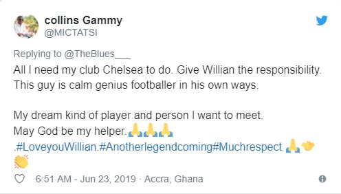 Chelsea supporters love what Willian did for Brazil vs Peru at the Copa America - Bóng Đá
