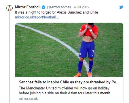 Manchester United fans react as Sanchez’s Chile exit Copa America - Bóng Đá