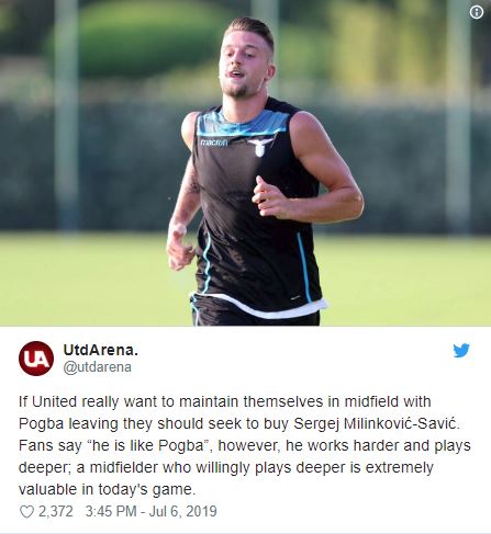 Man United fans are interested in seeing Milinkovic-Savic replace Pogba at Old Trafford - Bóng Đá