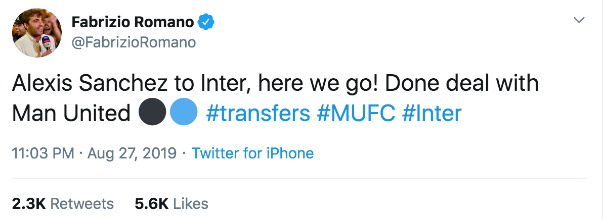 Man Utd agree Alexis Sanchez to Inter Milan loan move, no option to buy - Bóng Đá