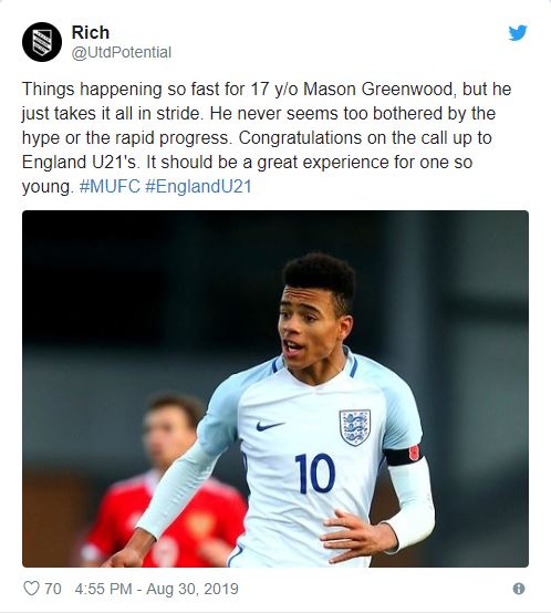 Loads of Man Utd fans react as Greenwood called up to England u21 squad - Bóng Đá