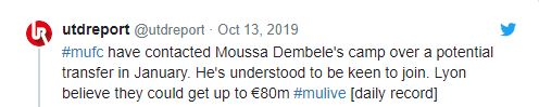 Man United fans laugh off Moussa Dembele’s reported valuation - Bóng Đá