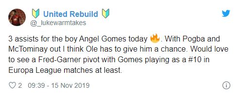 Man Utd fans rave about Angel Gomes after hat-trick of assists for England U20s - Bóng Đá