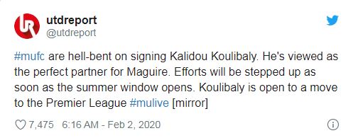 Man Utd fans react to reports linking them to Kalidou Koulibaly in the summer - Bóng Đá