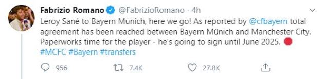 Sane đến Bayern - Bóng Đá