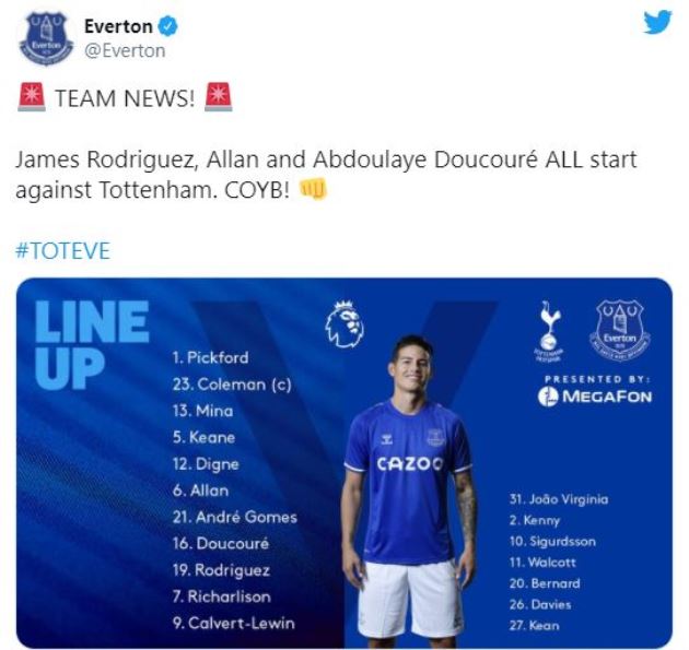 TRỰC TIẾP Tottenham - Everton: James, Allan, Doucouré đá chính - Bóng Đá