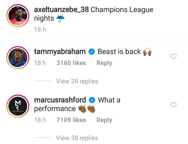 Tammy Abraham’s three-word reaction to Axel Tuanzebe’s performance against PSG - Bóng Đá