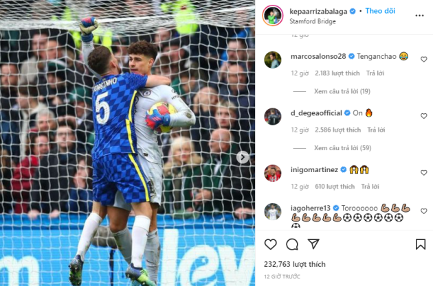 Chelsea player's Kepa three-word social media post after his FA Cup display, Mount and De Gea respond - Bóng Đá