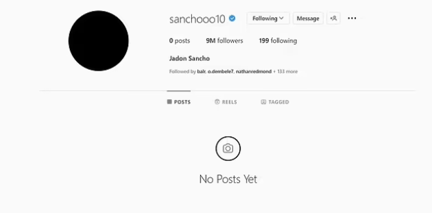 Jadon Sancho deletes EVERY post on his Instagram account and blacks out his profile  - Bóng Đá