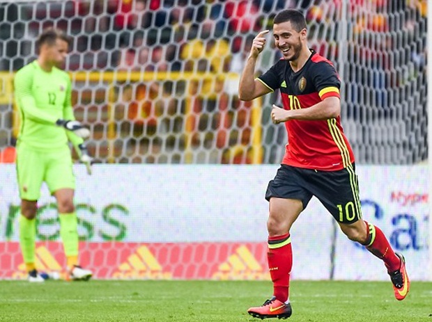Hazard trong màu áo tuyển Bỉ. Ảnh: Internet.