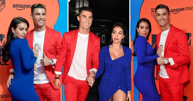 MTV EMAs 2019: Cristiano Ronaldo and girlfriend Georgina Rodriguez go bold in red, white and blue   Read more: https://metro.co.uk/2019/11/03/mtv-emas-2019-cristiano-ronaldo-girlfriend-georgina-rodriguez-make-red-carpet-bold-choices-11035908/?ito=cbshare  Twitter: https:// - Bóng Đá