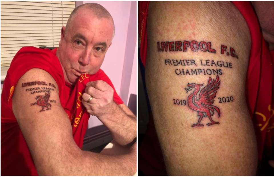 Liverpool fan gets 'Premier League Champions 2019/20' tattoo - Bóng Đá
