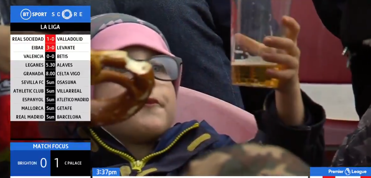 BT Sport presenters catch six-year-old child apparently drinking beer at Bundesliga match - Bóng Đá